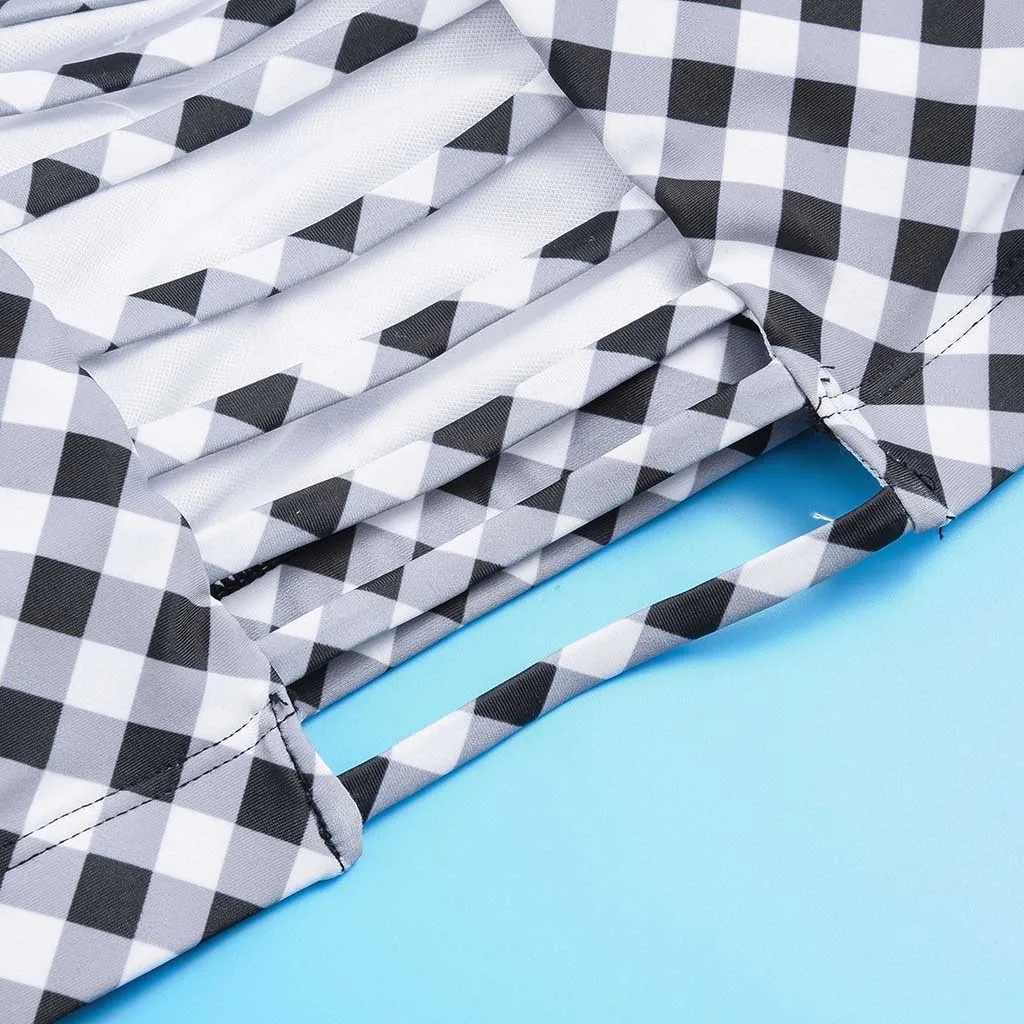 Женский купальник-бикини SAGACE Раздельный купальник с принтом в клетку пляжная