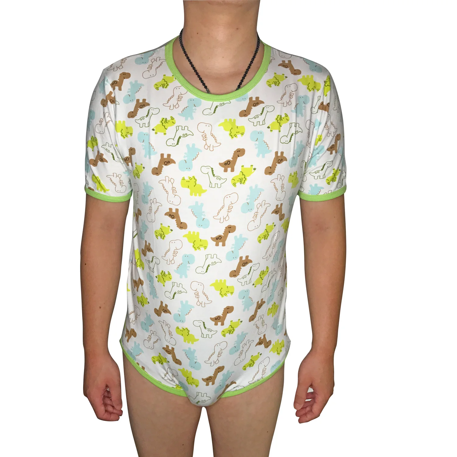 Чумовой облегающий боди динозавр узор ABDL Onesie пеленки любовник для взрослых