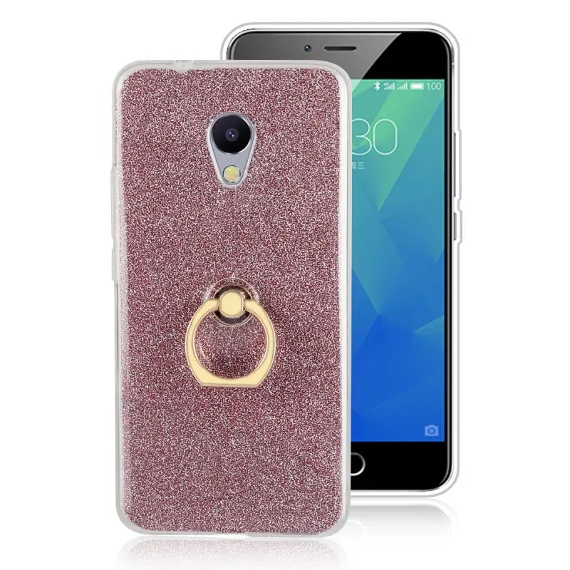 Роскошный блестящий чехол для Meizu M5S M5C A5 держатель с кольцом задняя крышка резина