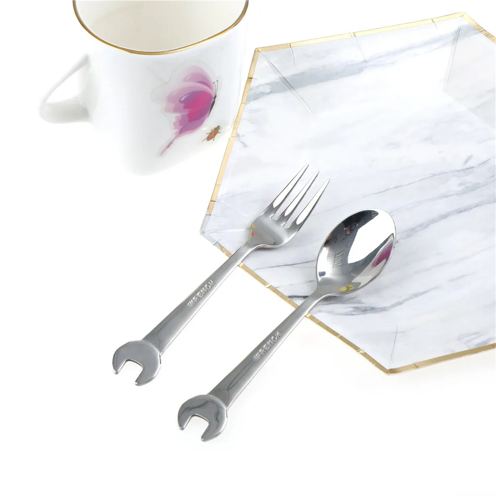 1 предмет ключ дюймовый стандарт Нержавеющая сталь столовая ложка вилка
