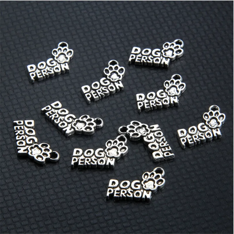 10 шт./лот новинка Ретро стиль модная антикварная серебряная собака лапа подвеска