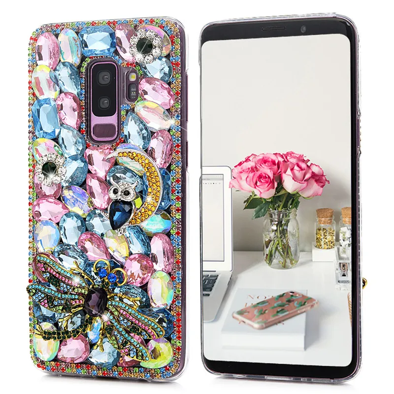 Для samsung Galaxy S9/S9 Плюс/S8/S8 плюс 3D чехол украшеннный горным хрусталем С кристалалми и