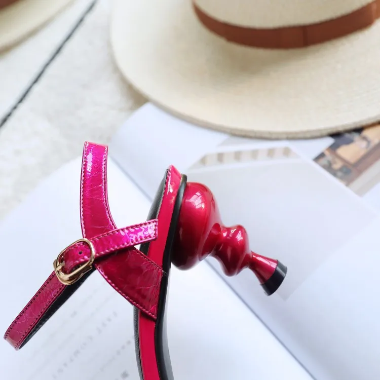 PXELENA Design 2019 Summer Trendy Women Sandals Strange High Heels Genuine Cow Leather Party Dress Office Ladies Shoes Clear Hot | Обувь