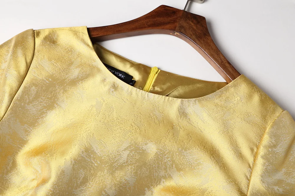 Женское жаккардовое платье макси с круглым вырезом и цветочным принтом | Женская