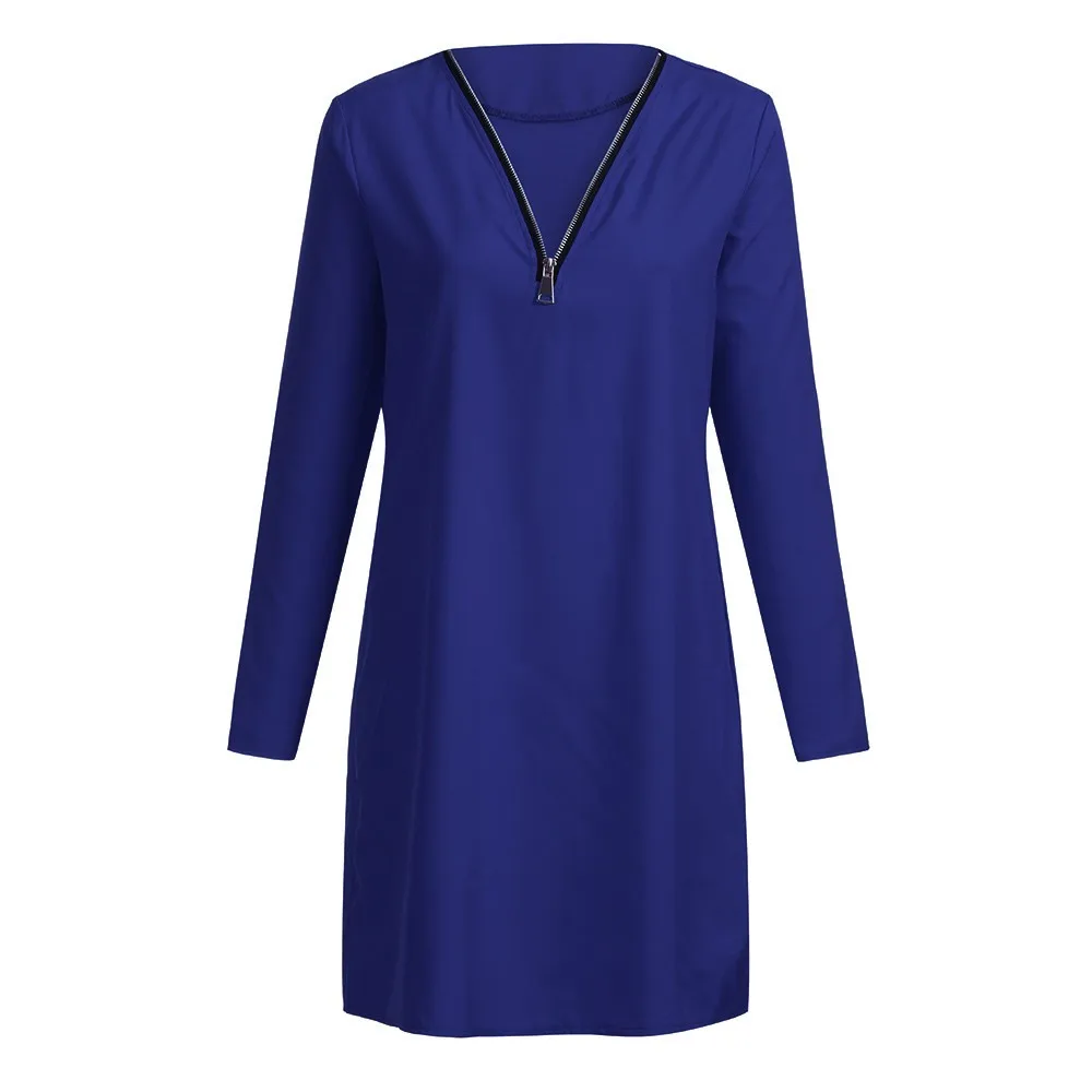 Женское платье 2019 Новое поступление модное с длинным рукавом v образным вырезом