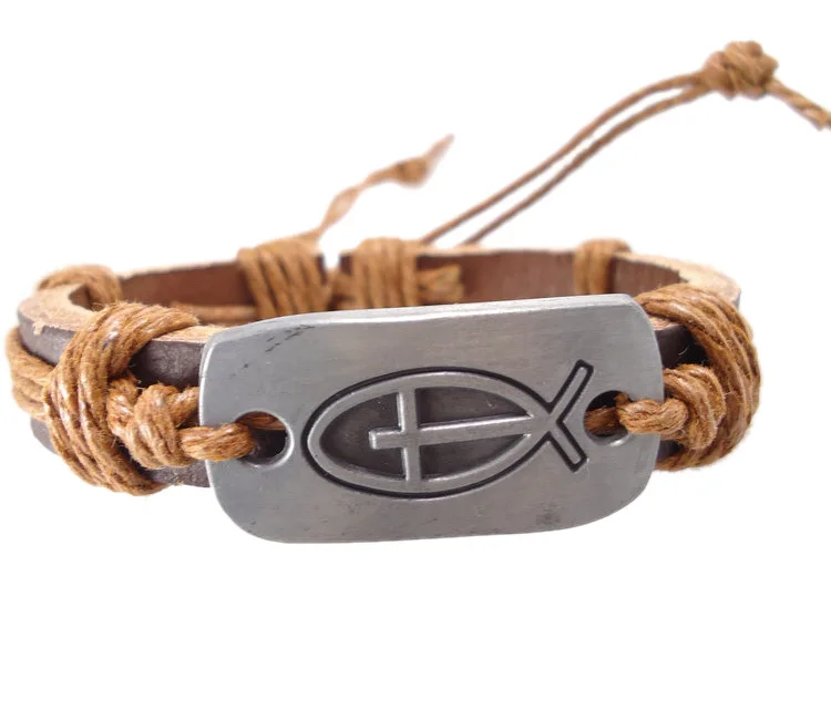 2013 Модный женский и мужской винтажный браслет из натуральной кожи с подвеской в