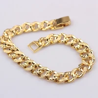 wrist chain bracelet yellow gold filled solid womens mens bracelet classic curb fashion jewelry gift 7 87 inches