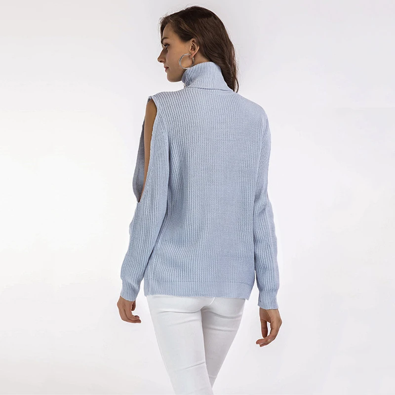 FANTASYONE Turtleneck Knitted Pullover Sweater Women Hollow Out Soft Jumper pull femme Autumn Winter 2017 Warm Knitting | Женская одежда