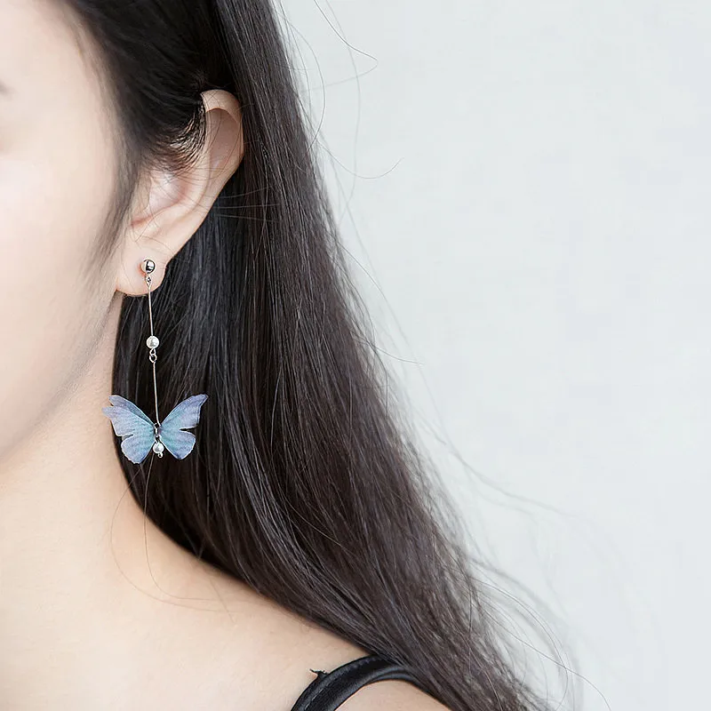 

PONYKISS Romantic S925 Sterling Silver Minimalist Chic Butterfly Fashion Dangle Drop Earrings Women Party Jewelry Birthday Gift