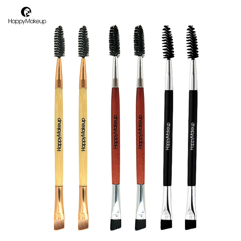 100pcs/lot Hot Eyebrow Brush Beauty Makeup Wood Handle Eyebrow Brush Eyebrow Comb Double Ended Brushes Brushes Make Up Tools