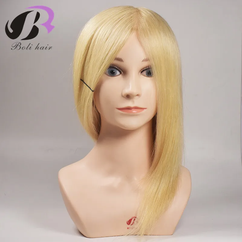New Arrival!!High Quality Female Cosmetology Mannequin Training heads Makeup Blonde Real Human Hair Practice Manikin Head Bust