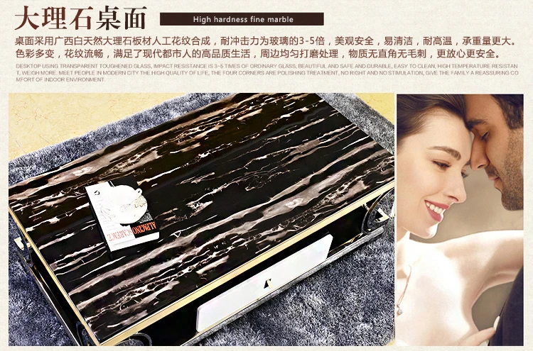 Журнальный столик из нержавеющей стали с натуральным мрамором домашняя мебель