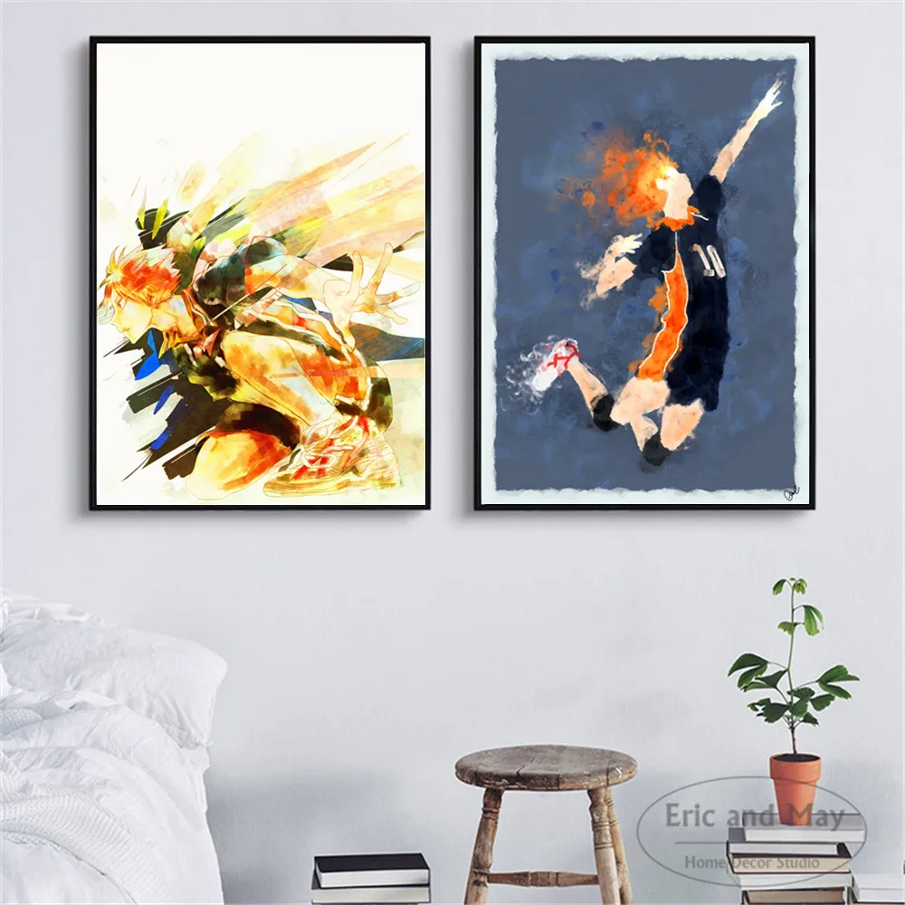 Haikyuu аниме брызги акварель холст искусство печать картина Современная Настенная