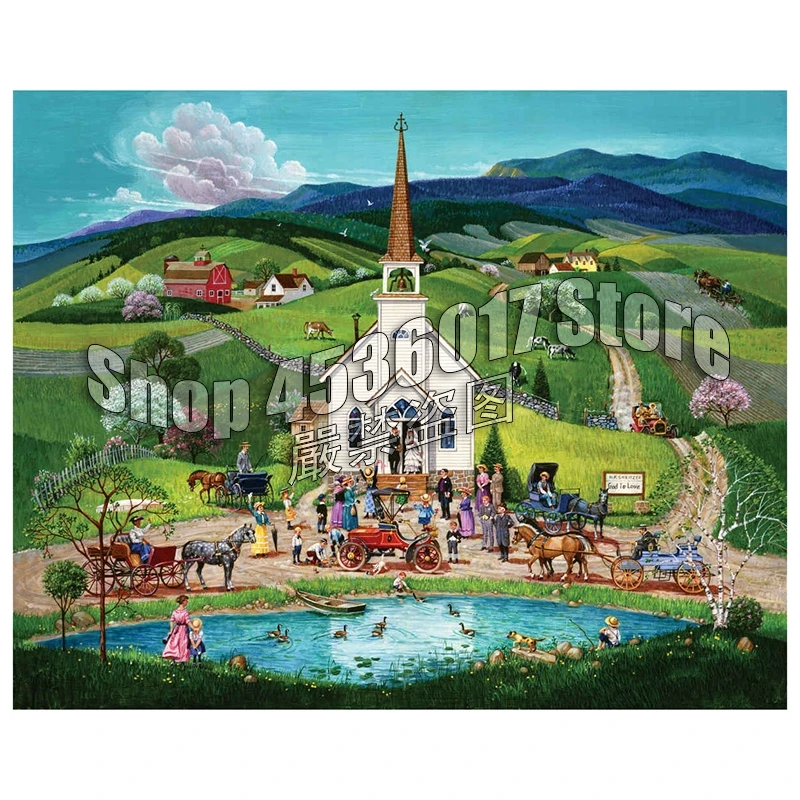 

Full Square Diy Diamond Painting People Landscape Churches Spring Wedding Rhinestone Diamond Embroidery Mosaic Decoration gift