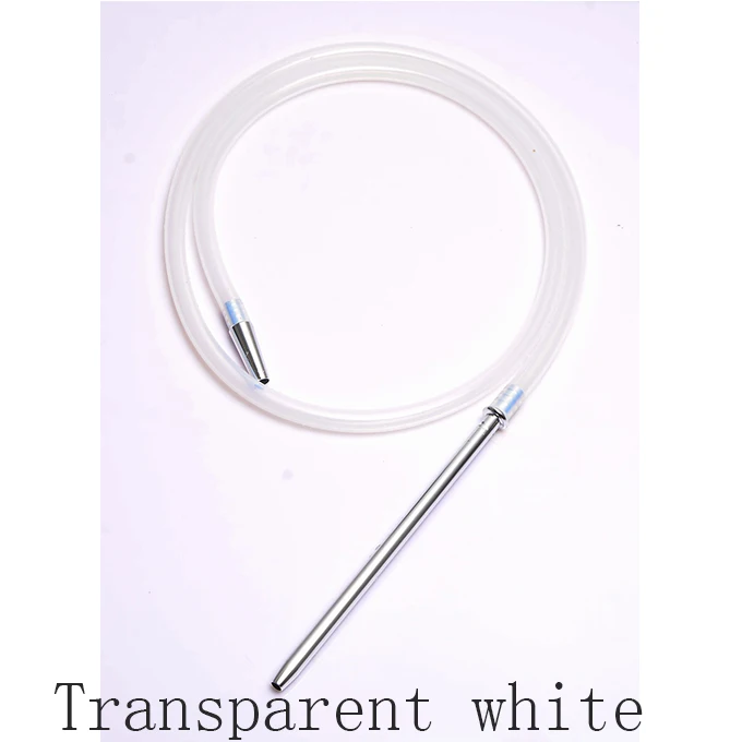 Transparent white QMJHVX арабский кальян силиконовая трубка алюминиевый сплав силиконовый шланг трубка с для Кальян chicha Narguile аксессуары - Цвет: Transparent white