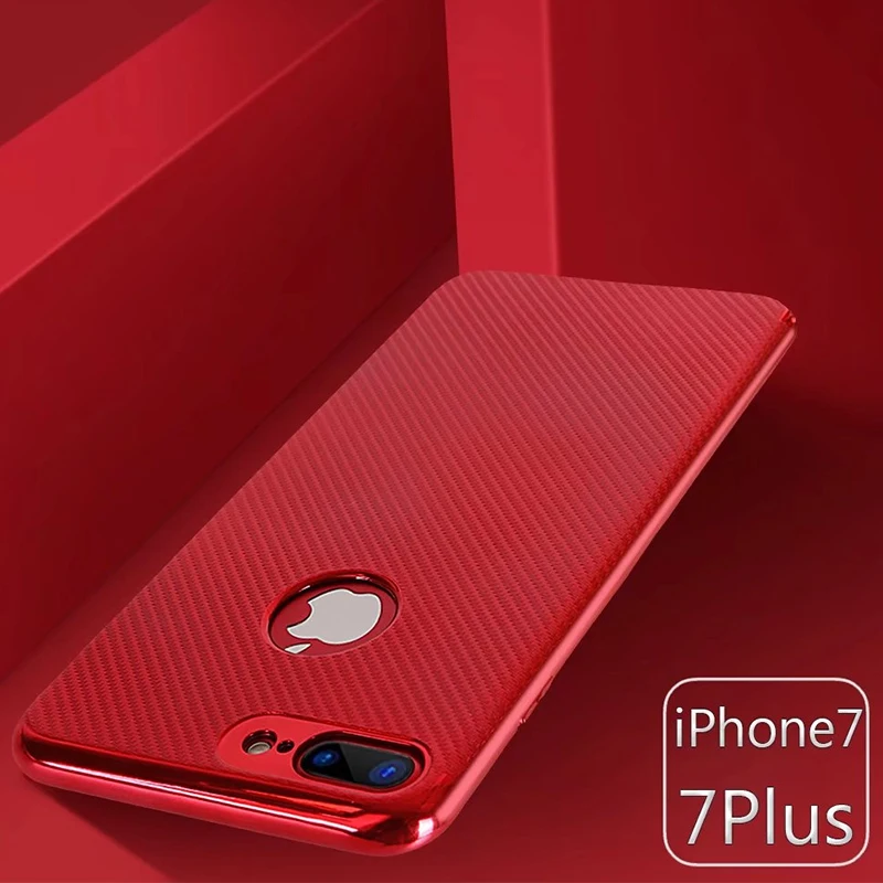 I7 i8 покрытие из углеродного Волокно ТПУ Мягкий Чехол для Apple iPhone 7 плюс 8 крышка