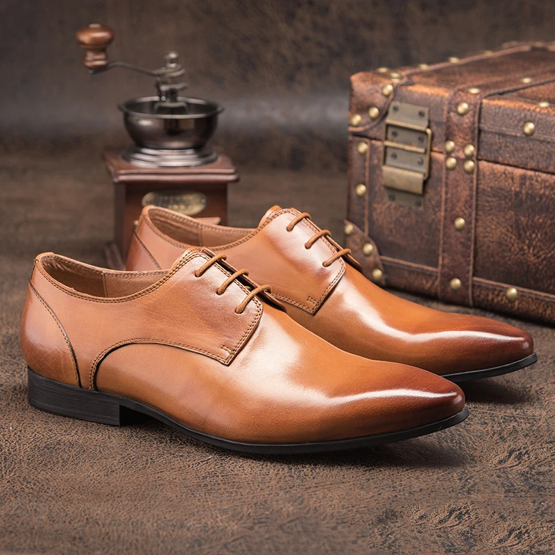 MYCORON классические ботинки из натуральной кожи Мужские модельные туфли мужские