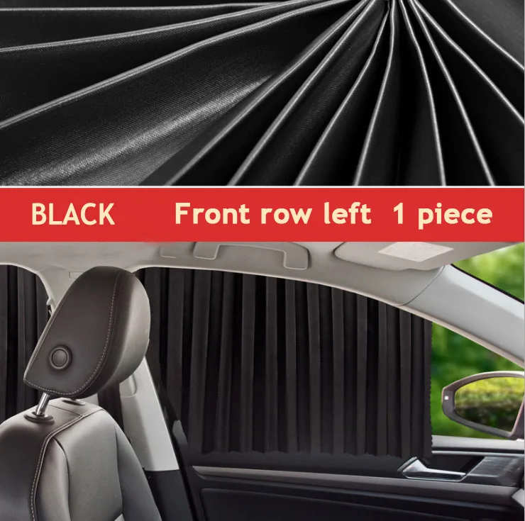 Black-Front-Row-Left Автомобильная шторка для окна, боковая шторка, универсальная Магнитная Автомобильная крышка, Солнцезащитная шторка для окна для детей - Цвет: Black-Front-Row-Left