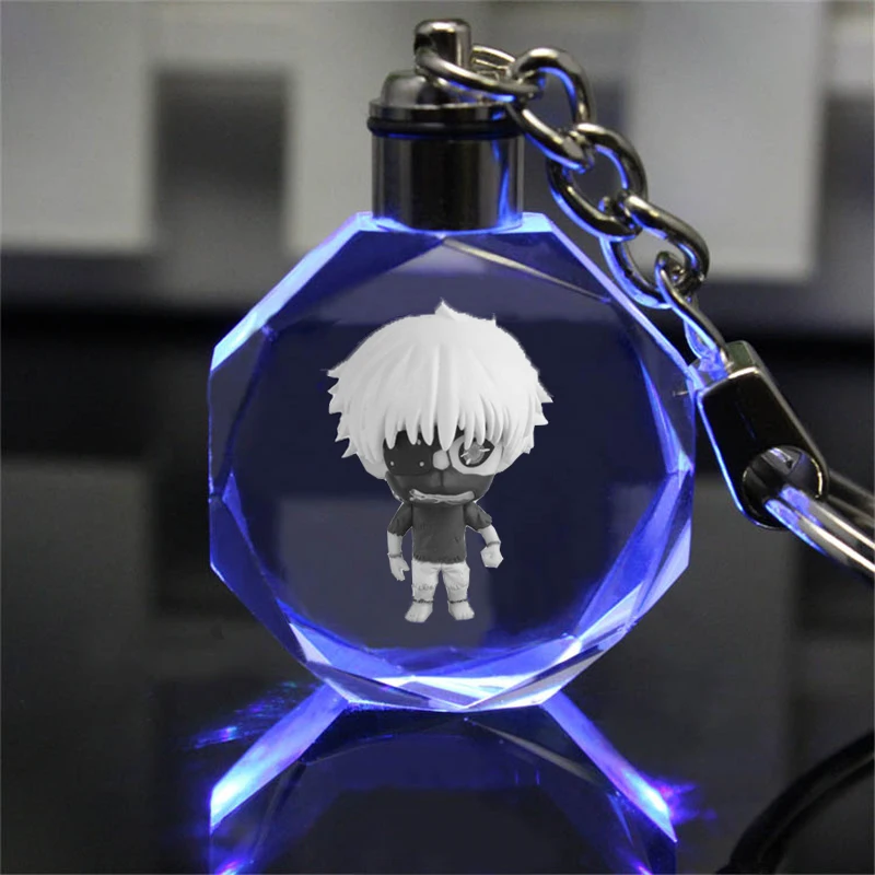 Tokyo Ghoul Anime LED Key Chains LOGO Figure Keyring Crystal Toy Keychain Light Keyholder Unisex XMAS Gifts NEW | Украшения и