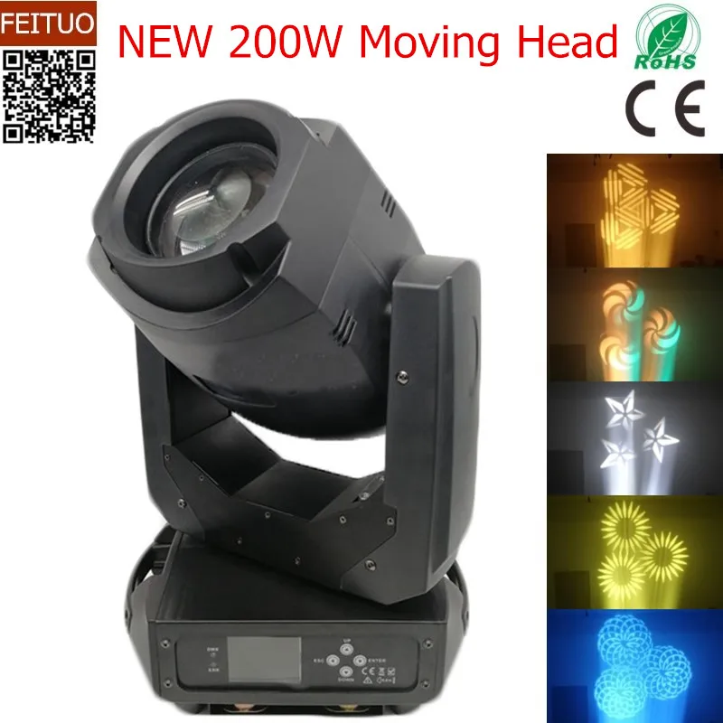 10 шт. Новый сценический светильник ing 200 Вт Zoom Moving Head светодиодный Gobos Spot Powercon Beam