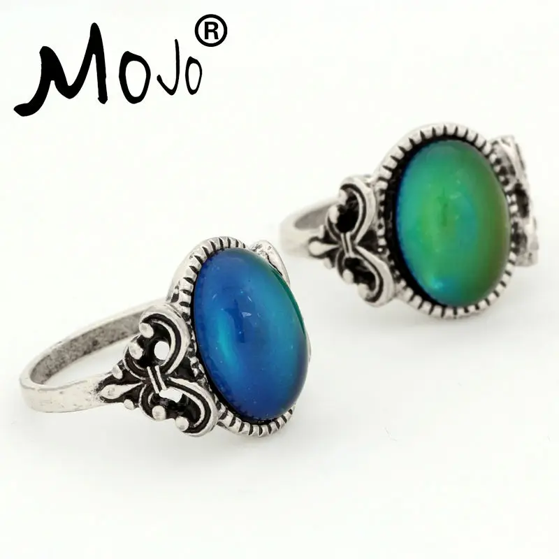 2 шт. винтажное богемное ретро кольцо с изменяющимся цветом настроения
