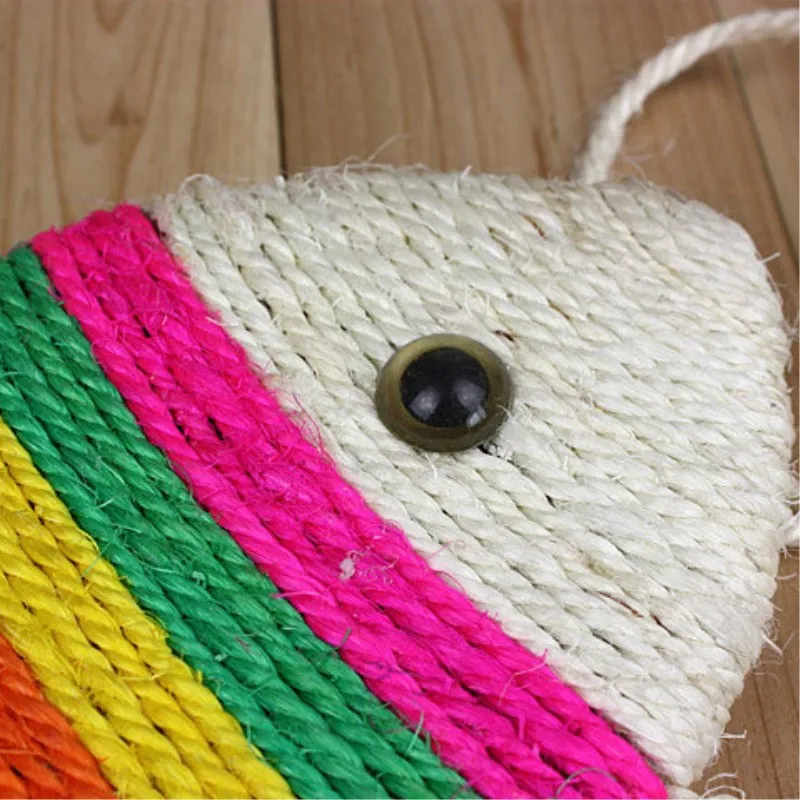 Pet toy colorful cat gifts natural sisal material Large three-dimensional fish scratch board Fish Playing Toy For | Дом и сад