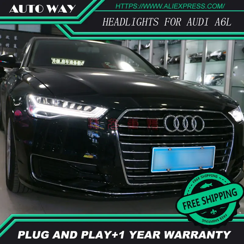 Стайлинга автомобилей Фара для Audi A6L A6 2012- Фары для автомобиля светодиодные фары DRL дневные Бег света Би- ксеноновые линзы HID