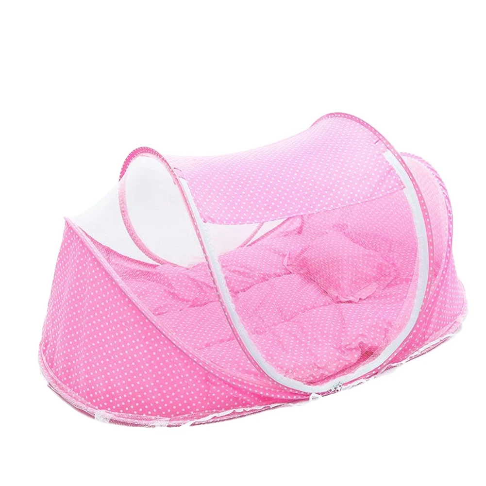 Розовый Складная юрта москитная сетка детская кроватка кровать занавеска навес Анти Москитная сетка палатка декор комнаты дети ребенок москитная сетка постельные принадлежности - Цвет: Розовый