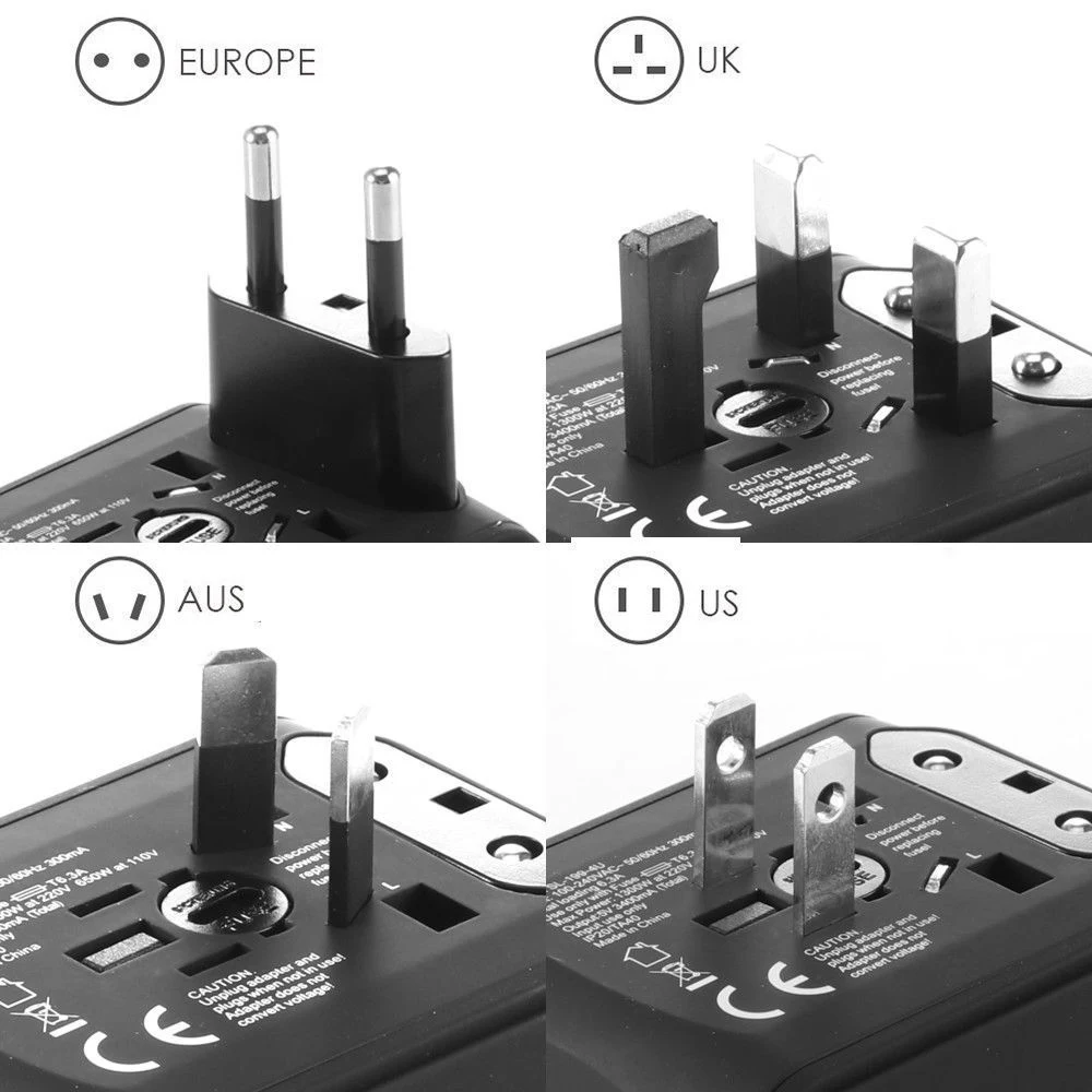 2019 Новое поступление Идеальный дорожный адаптер All-in-one International Dual USB charger UK/EU/AU/Asia |