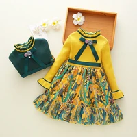 baby girls cute sweater dress spring autumn girl party princess for kids sweet flowers long sleeve dress for 2 10year