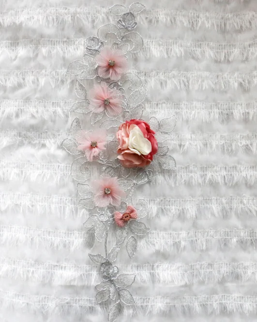 1 шт. вышивка с блестками патчи цветами розовые цветочными листочками аппликации