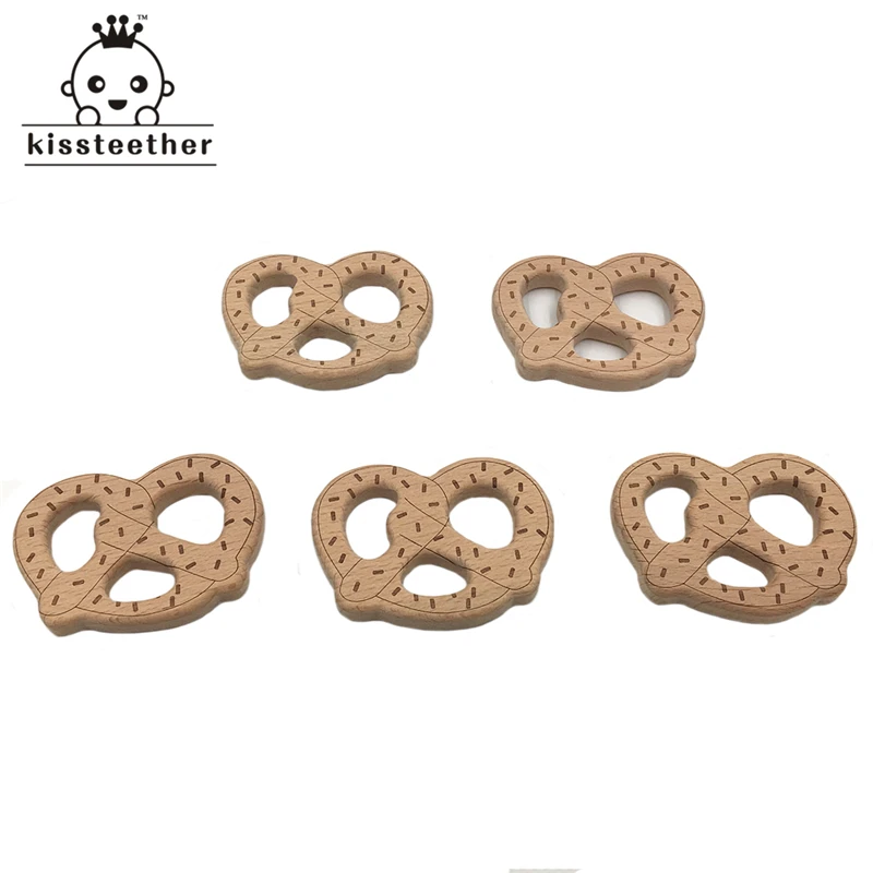 Деревянная хлебная палочка деревянный Прорезыватель для зубов pretzels жевательная