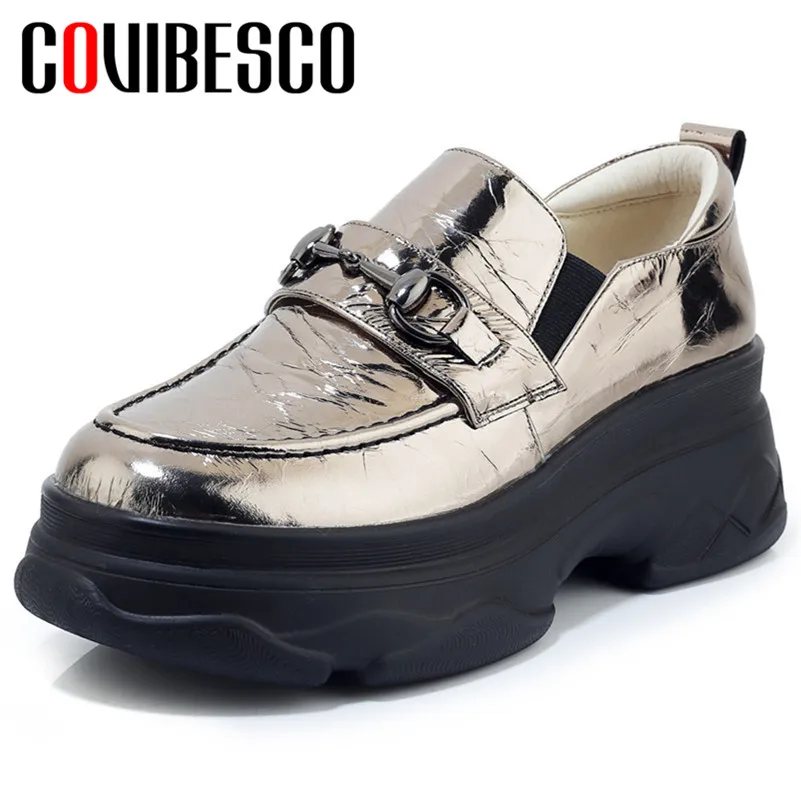 COVIBESCO/Новые модные женские туфли из натуральной кожи обувь на плоской подошве