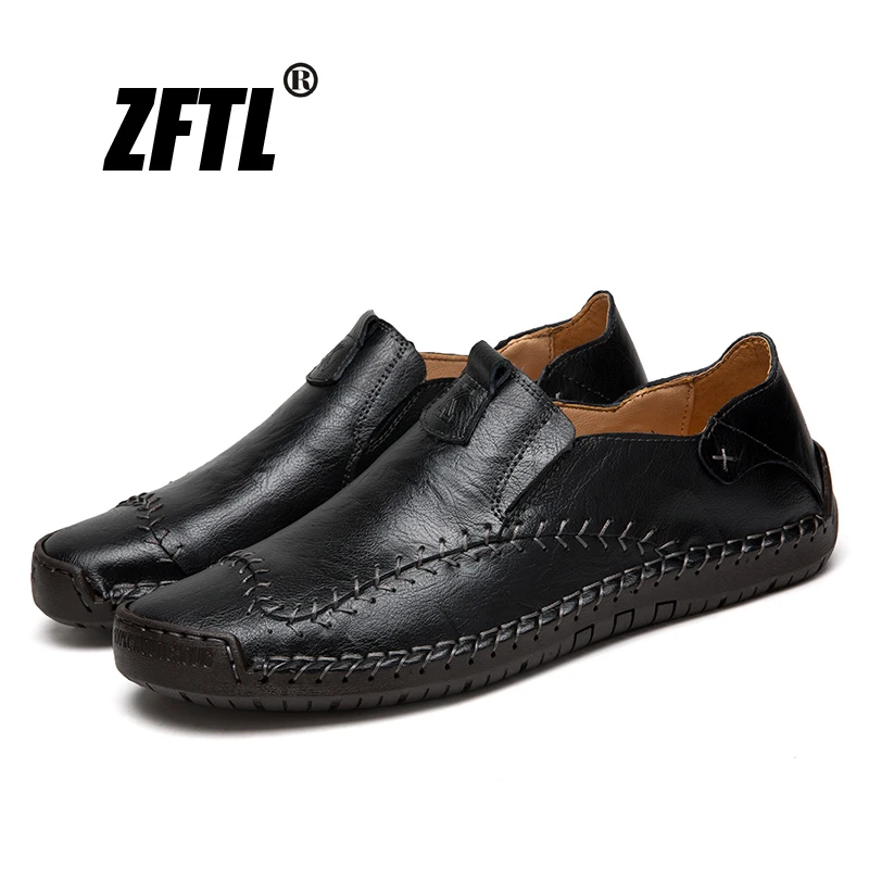 

Мужские лоферы из натуральной кожи ZFTL, повседневные водонепроницаемые мокасины для отдыха ручной работы, большие размеры 38-48, весна-осень ...