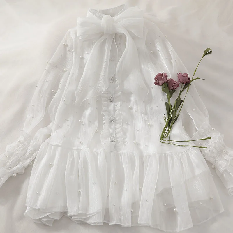 Женский комплект из двух предметов Gagarich шифоновая блузка с длинным рукавом и