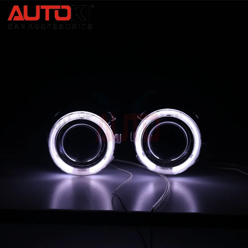 Autoki CCFL 2 5 дюймовые Мини HID линзы проектора bi Xenon + ксеноновая лампа ангельские