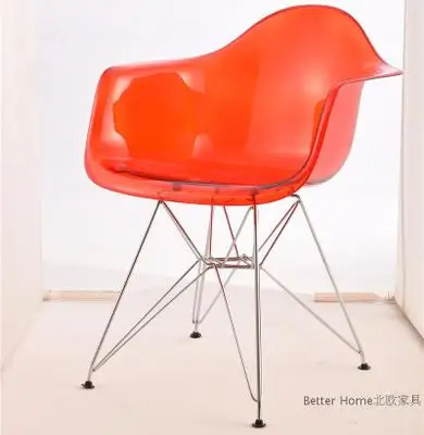 Style 8 29%Simple Modern Home Back Dining Chair Plastic Chair Transparent Backrest Lounge Chair Meeting Office Coffee Shop - Цвет: Style 8