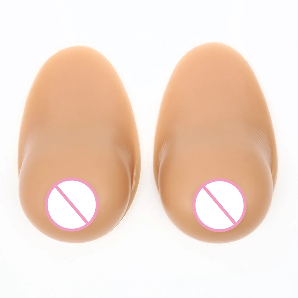 

Realistic Sagging Breast Form Silicone Self Adhesive Dark Skin Postoperative Crossdresser Pair Breasts Chest Special Protection