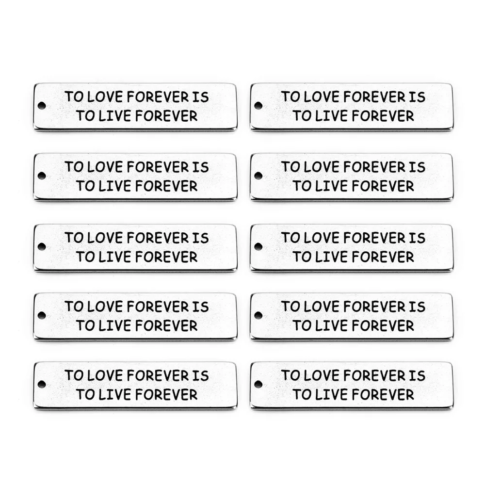 SAUVOO 5 шт. 10x40 мм нержавеющая сталь для любви Forever is To Love гравированные слова
