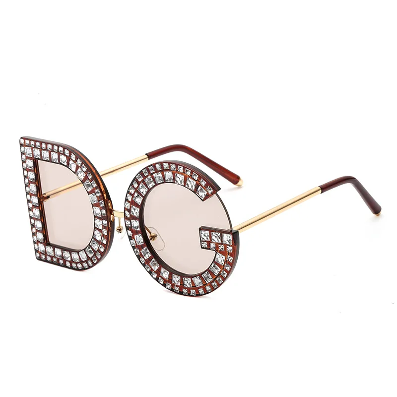 Benesse 2018 негабаритных DiamondSunglasses для женщин мужчин кристалл Роскошные брендовая