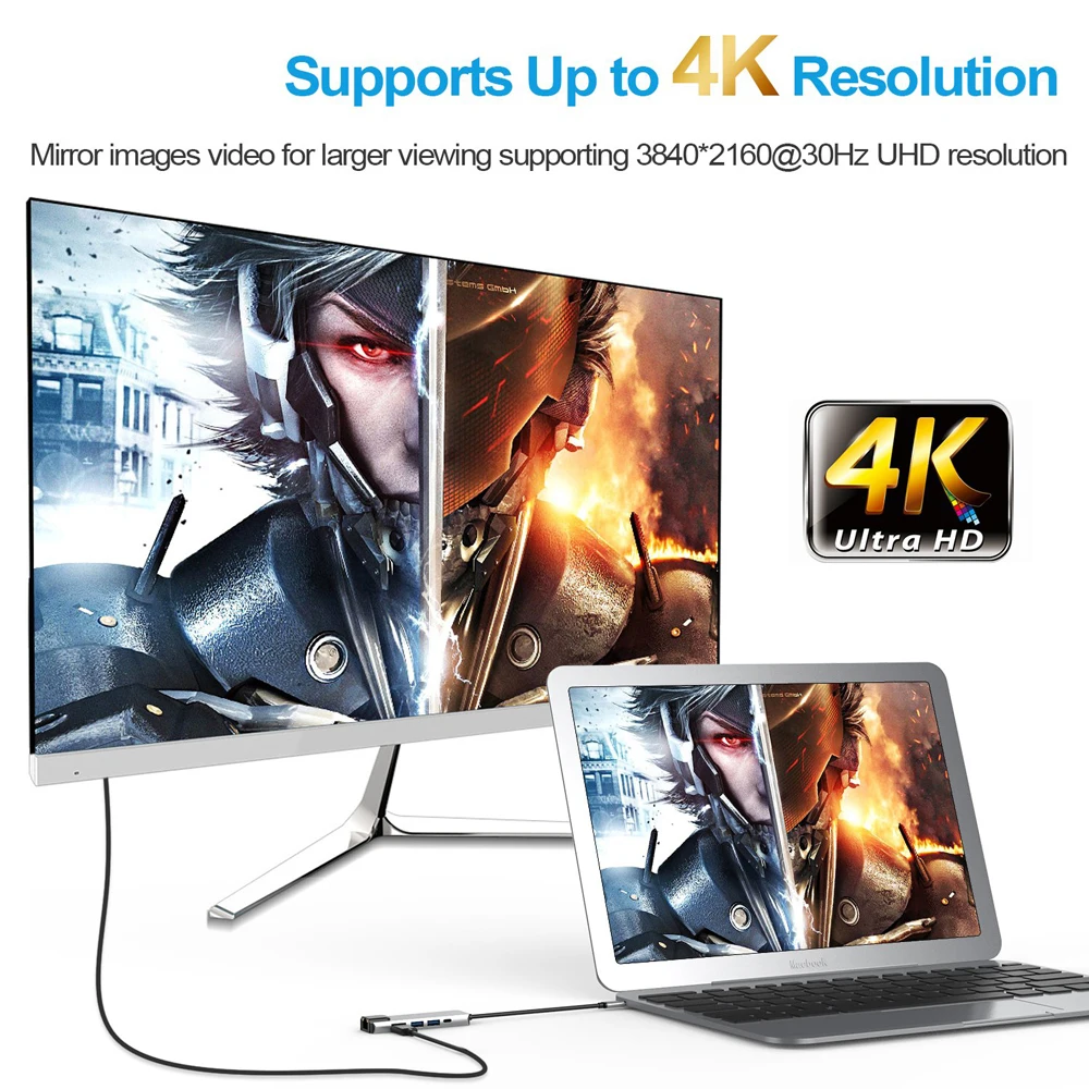Концентратор USB Type C Thunderbolt 3 адаптер с 4K HDMI RJ45 Gigabit Ethernet USB 3,0 порты USB C сетевой адаптер для MacBook Pro
