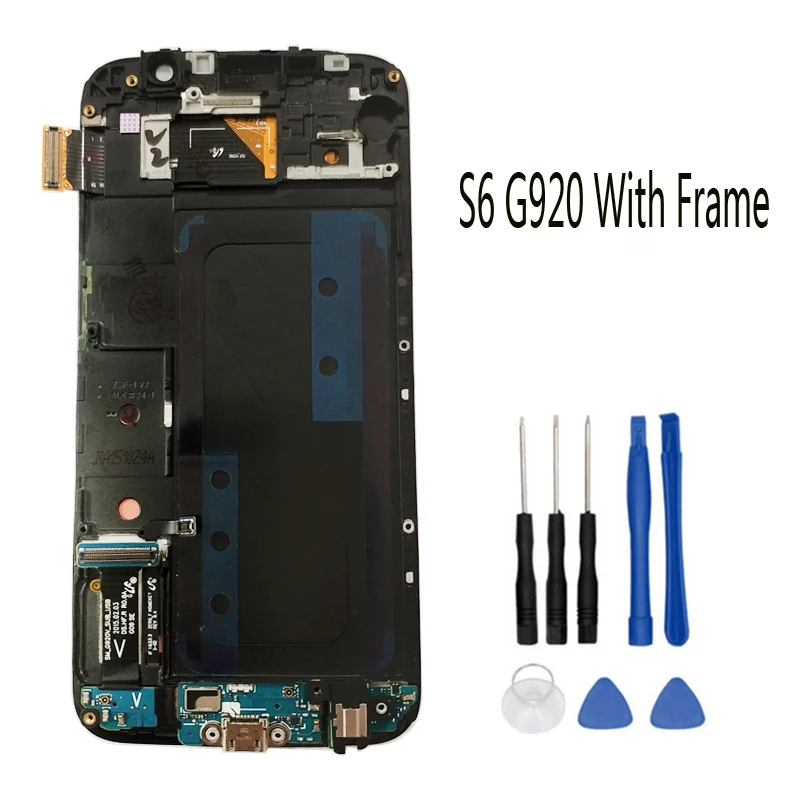 Super AMOLED Замена для Samsung Galaxy S6 G920 G920F ЖК сенсорный экран G920A дигитайзер