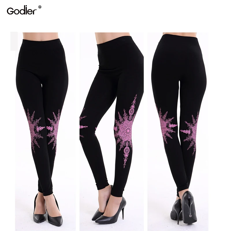 Леггинсы для фитнеса Godier Sun Moon Galaxy Punk с высокой талией пуш-ап спандекс один размер