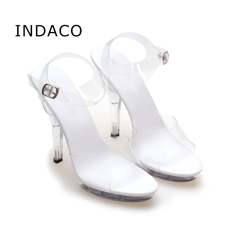 туфли женские на каблуке прозрачный босоножки платформе 12cm INDACO|sandals platform|heel