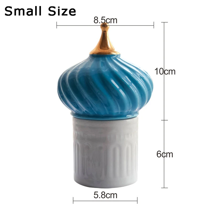 Small Size A Spain lladr Design Candelabra Ceramic Candle Holder Storage Tank Home Decorative Cup Jewerlly Box Roof Pagoda Cafts - Цвет: Small Size A