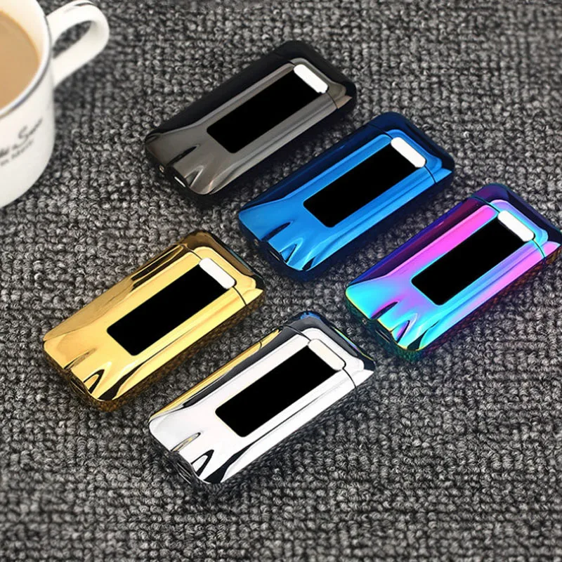 Новое поступление сенсорные индукционные зажигалки USB электрическая зажигалка для сигарет двойная дуга ветрозащитная табачная плазма курительные аксессуары