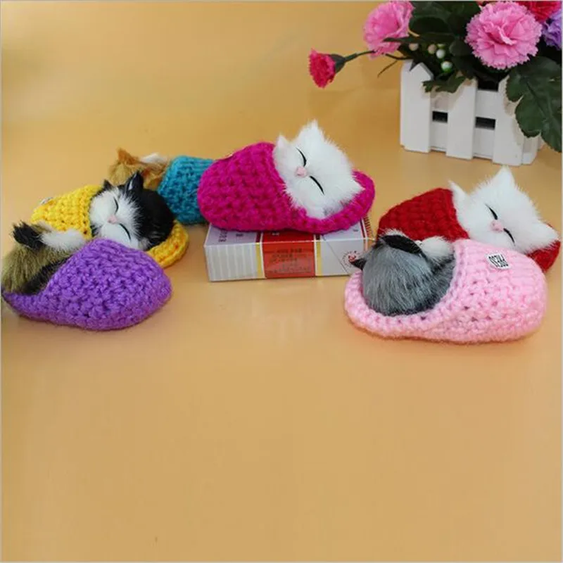 Супер милый Имитационные издающие звук обуви котята коты детские плюшевые