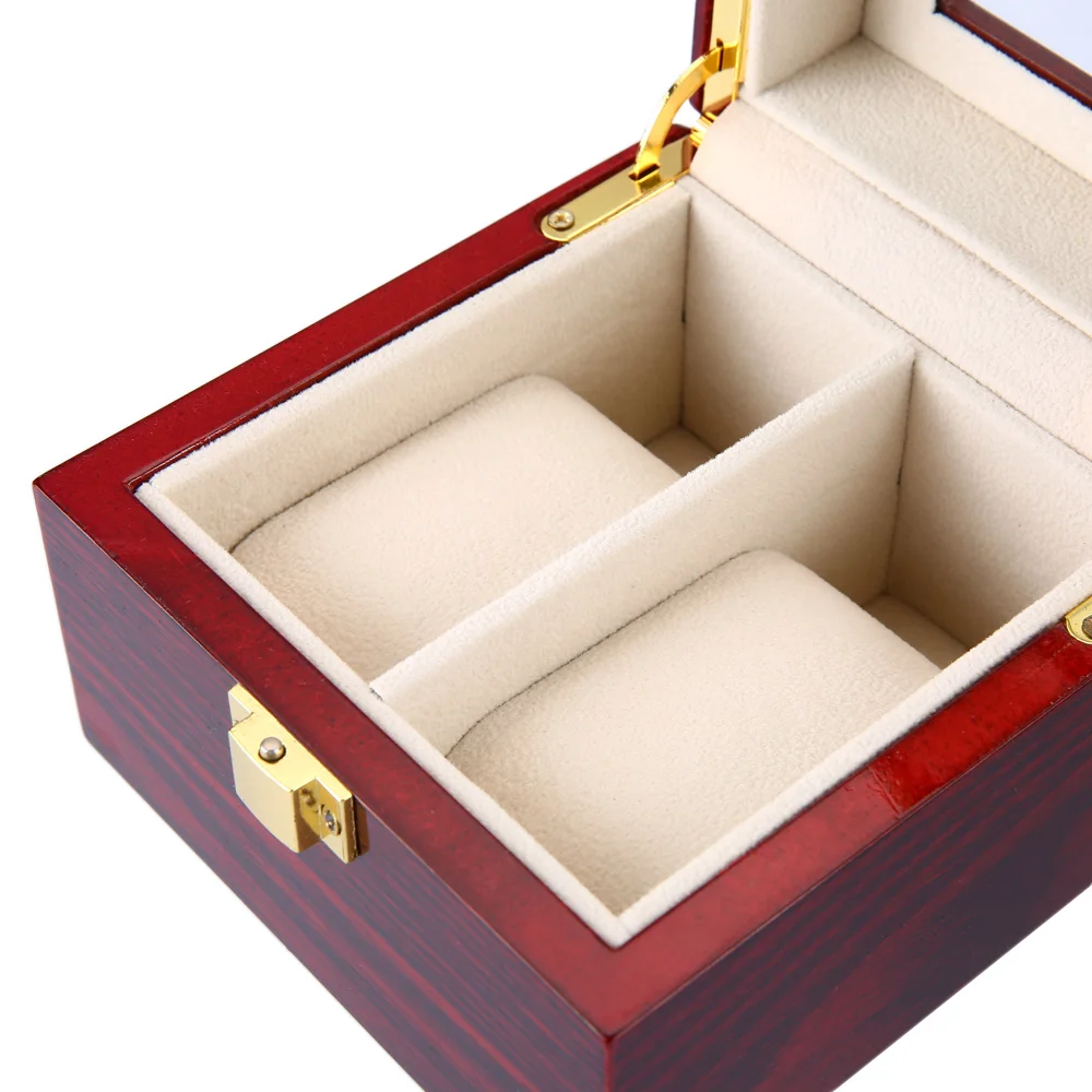2 сетки деревянные часы Прозрачный чехол Jewelry Box Организатор Высокое качество