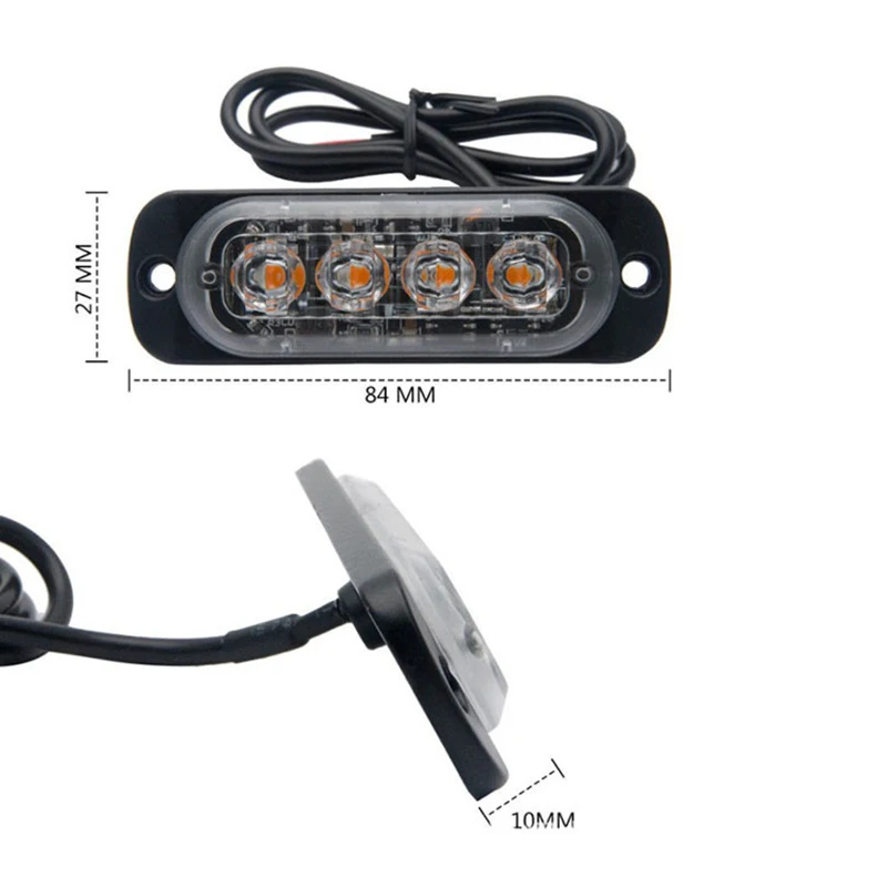 12V 24V 4 LED Автомобильный Стробоскоп сигнальный свет стробоскоп гриль мигающий