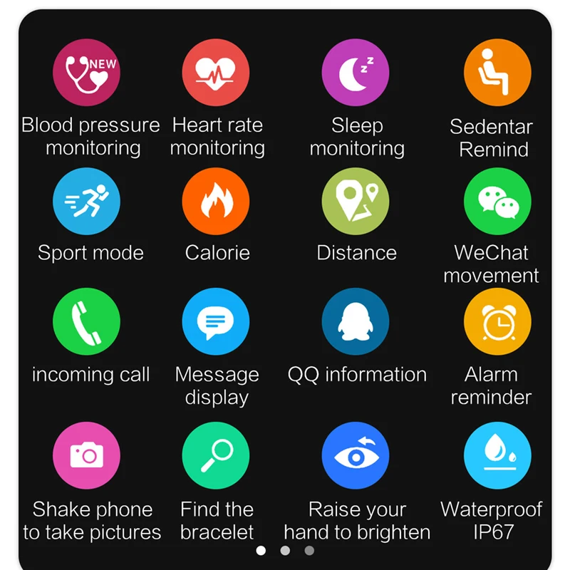 Смарт-браслет A6 с функцией измерения артериального давления и пульса |